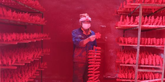 Factory worker in Yiwu, Zhejiang